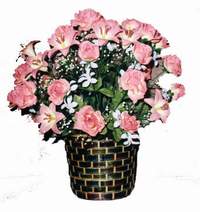 yapay karisik çiçek sepeti  Konya internetten çiçek siparişi 