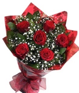 6 adet kırmızı gülden buket  Konya uluslararası çiçek gönderme 